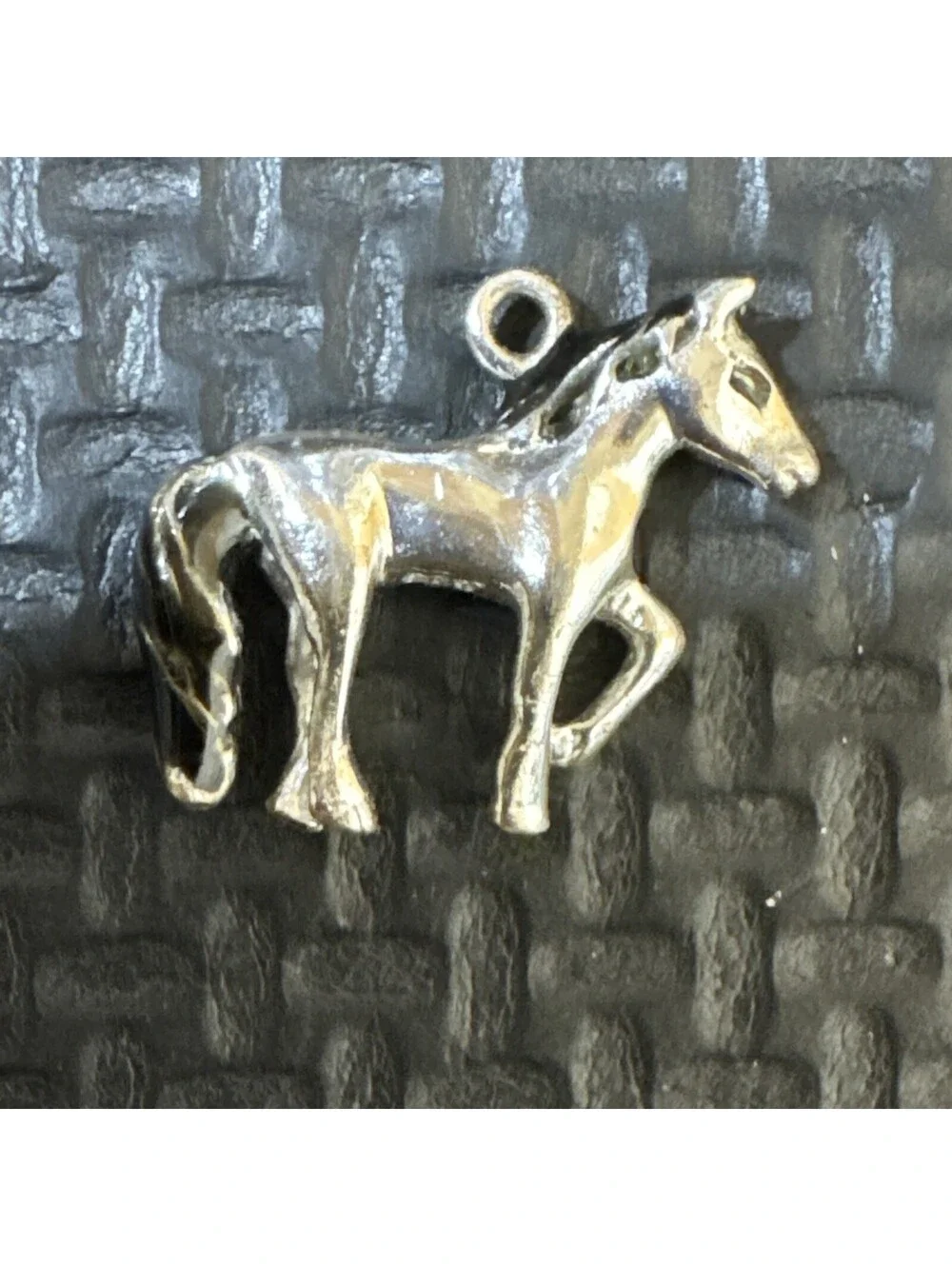 Sterling Silver Small Horse Charm 925 Thai | 2.48g | Painted Mane, Eyes, Tail